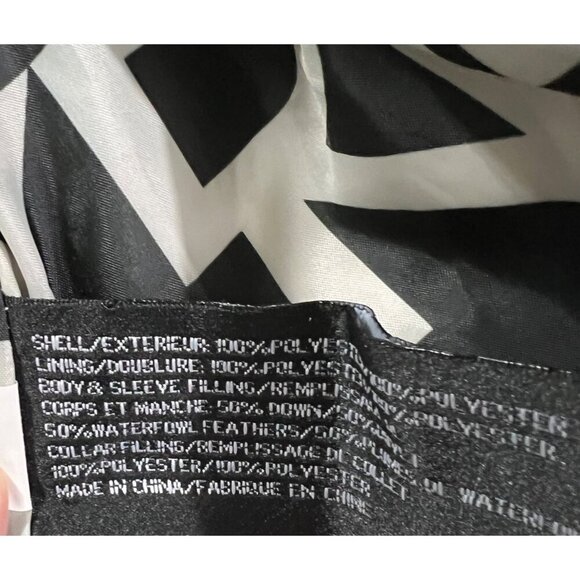 DKNY Neutral Long Urban Down Hooded‎ Scandinavian Winter Cottage Puffer Coat L - Picture 9 of 9